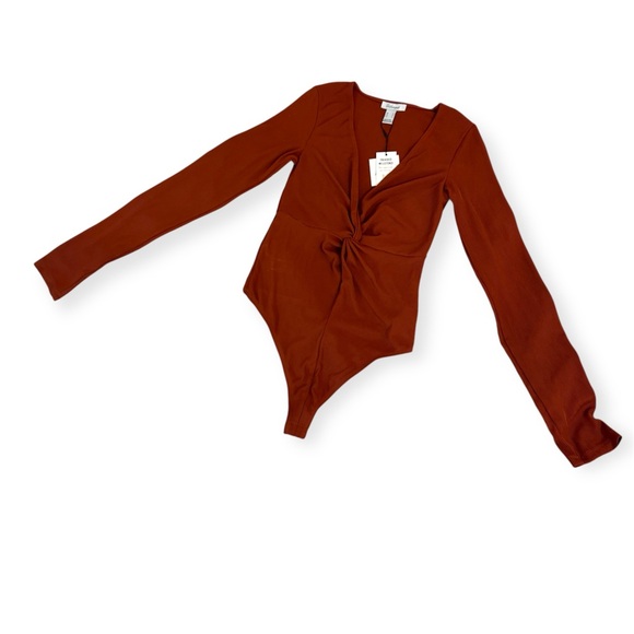Revamped Tops - Revamped Blood Orange Long Sleeve Bodysuit | Small | NWT